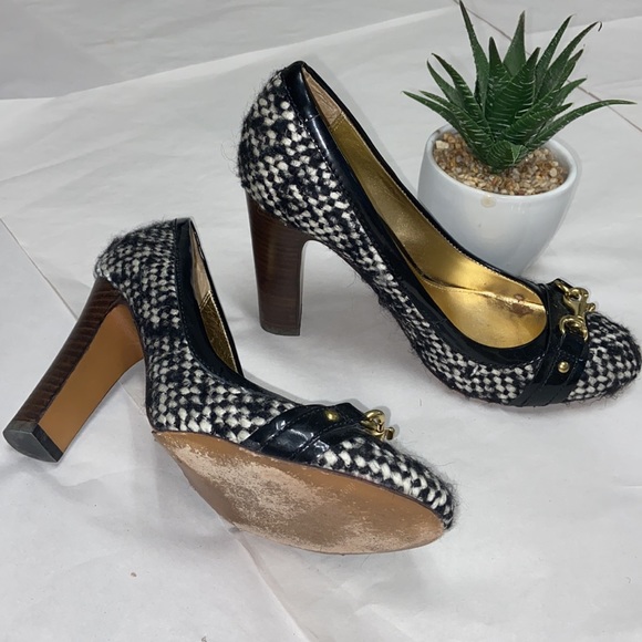 Coach knit and leather heels size 7.5 - Picture 8 of 9